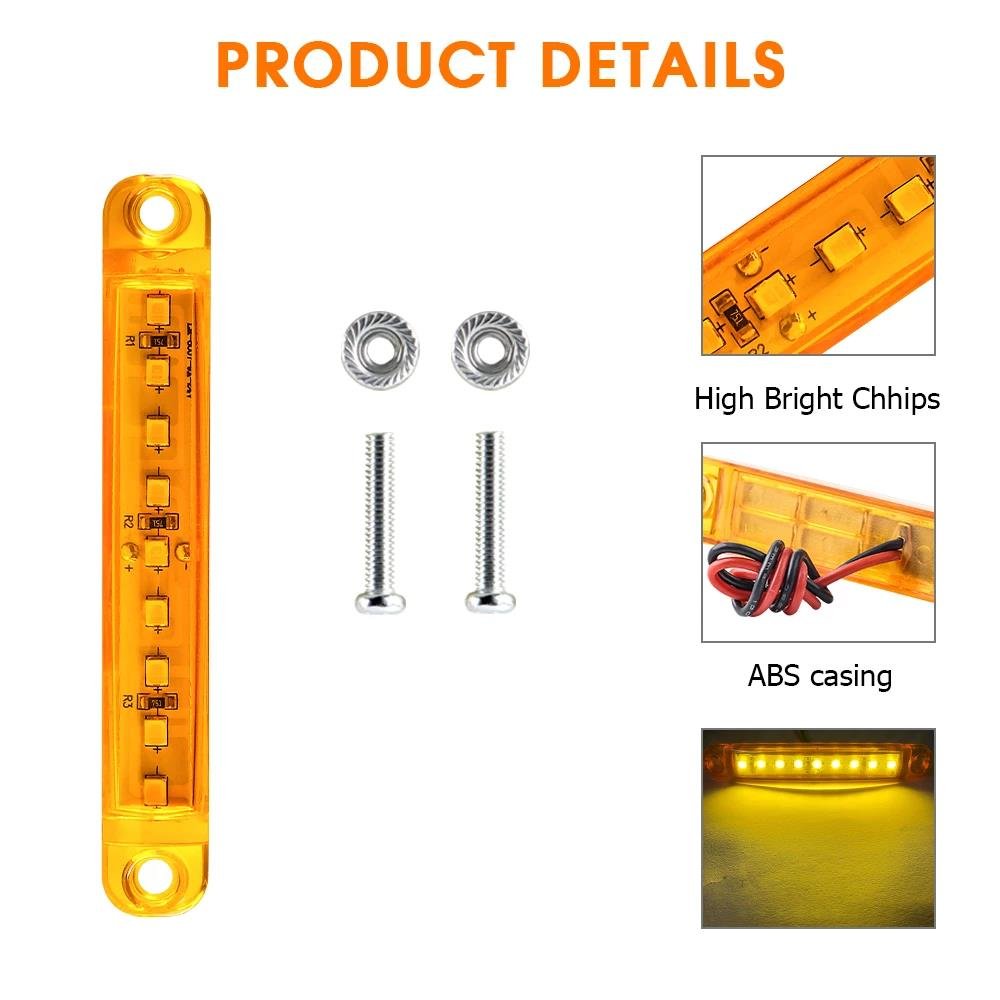 12-24V Truck Side Warning Light 9 LED Multi-color Waterproof Car Width Lamp Trailer Bus Van Signal Marker Bulb