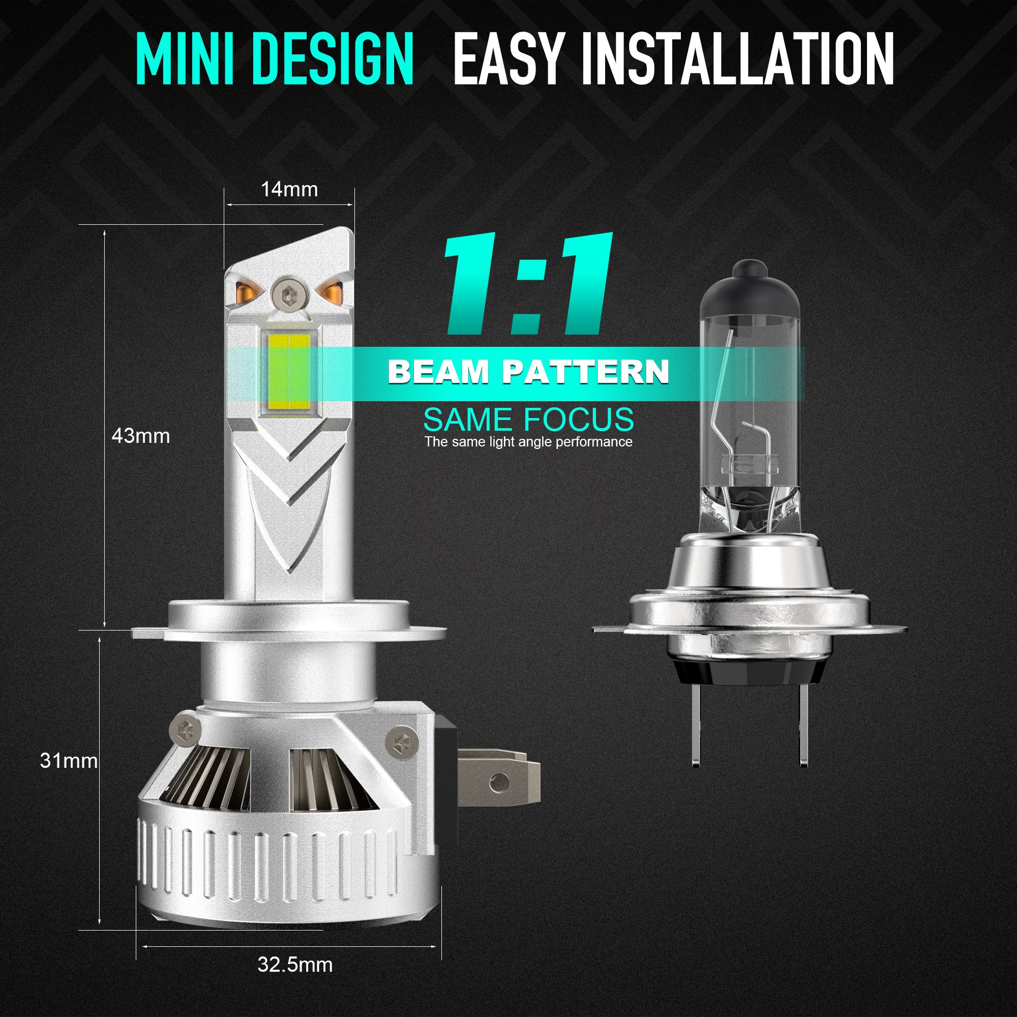 Car Light Bulb 50W Automotivos Kit 360 Luces Led H4 H11 Canbus Luz 15000 Lumenes H7 Led Headlight