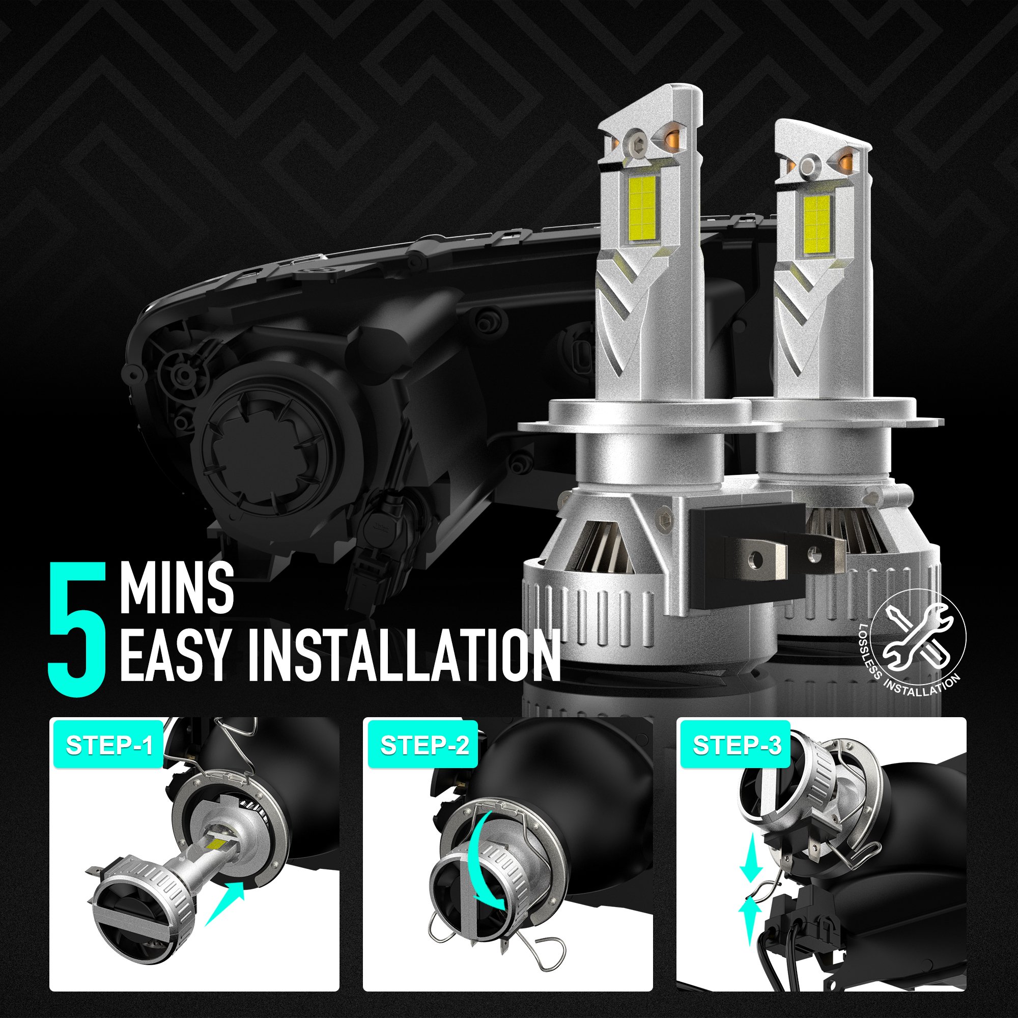 Car Light Bulb 50W Automotivos Kit 360 Luces Led H4 H11 Canbus Luz 15000 Lumenes H7 Led Headlight
