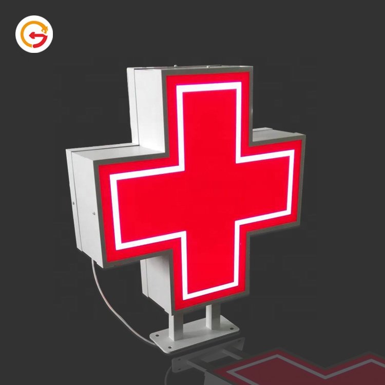 JAGUARSIGN Manufacturer Custom LED Pharmacy Green Cross Sign Enseigne Lumineuse Pharmacie Drugstore Pharmacy LED Sign