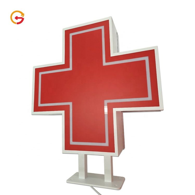 JAGUARSIGN Manufacturer Custom LED Pharmacy Green Cross Sign Enseigne Lumineuse Pharmacie Drugstore Pharmacy LED Sign