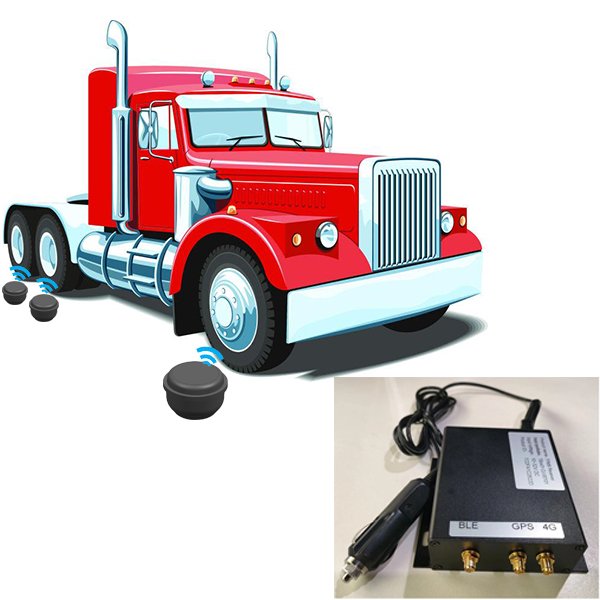 Truck Intelligent Tire Management System Real Time Truck Tyre Sensor TPMS 4G GPS Tracking T-Box Receiver Bluetooth Transmission