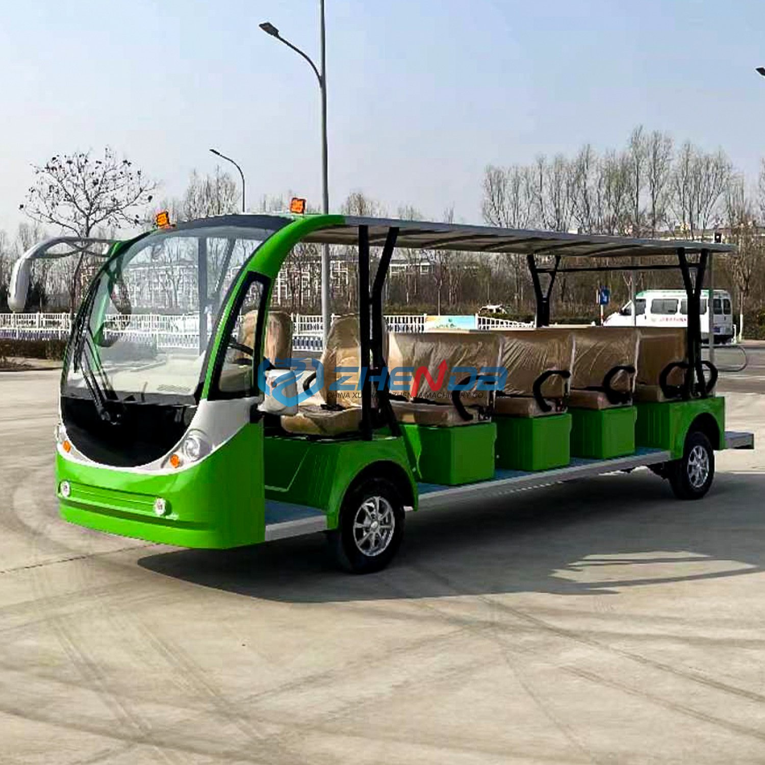 Battery Powered 14 Seater Passenger City Vehicle Tourist Shuttle Electric Mini Sightseeing Bus
