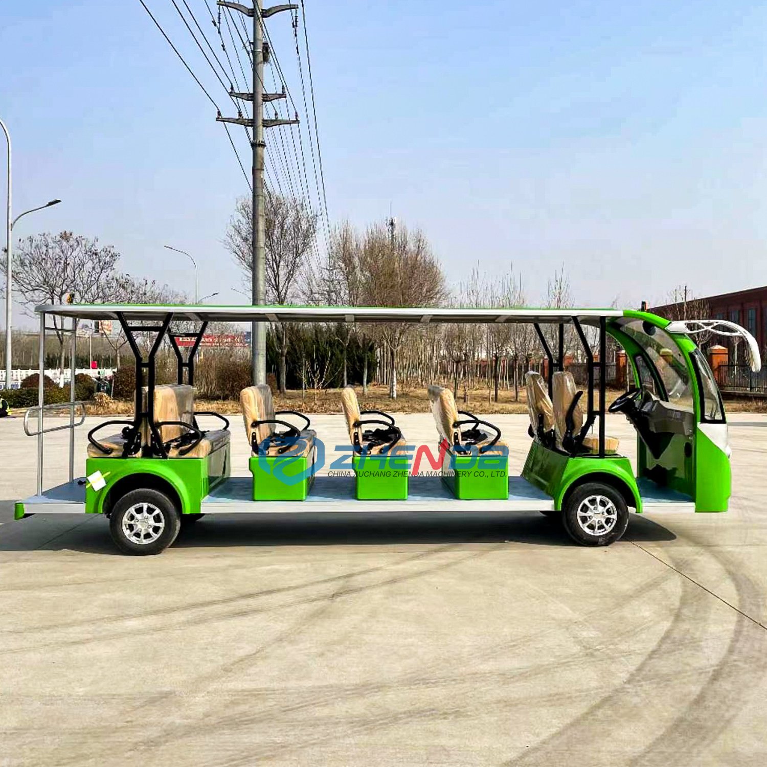 Battery Powered 14 Seater Passenger City Vehicle Tourist Shuttle Electric Mini Sightseeing Bus