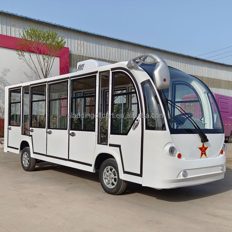 14 Seat Fully Enclosed Four Wheel Patrol Electric Sightseeing Bus Shuttle Bus for Scenic Spots, Campuses, and Campuses