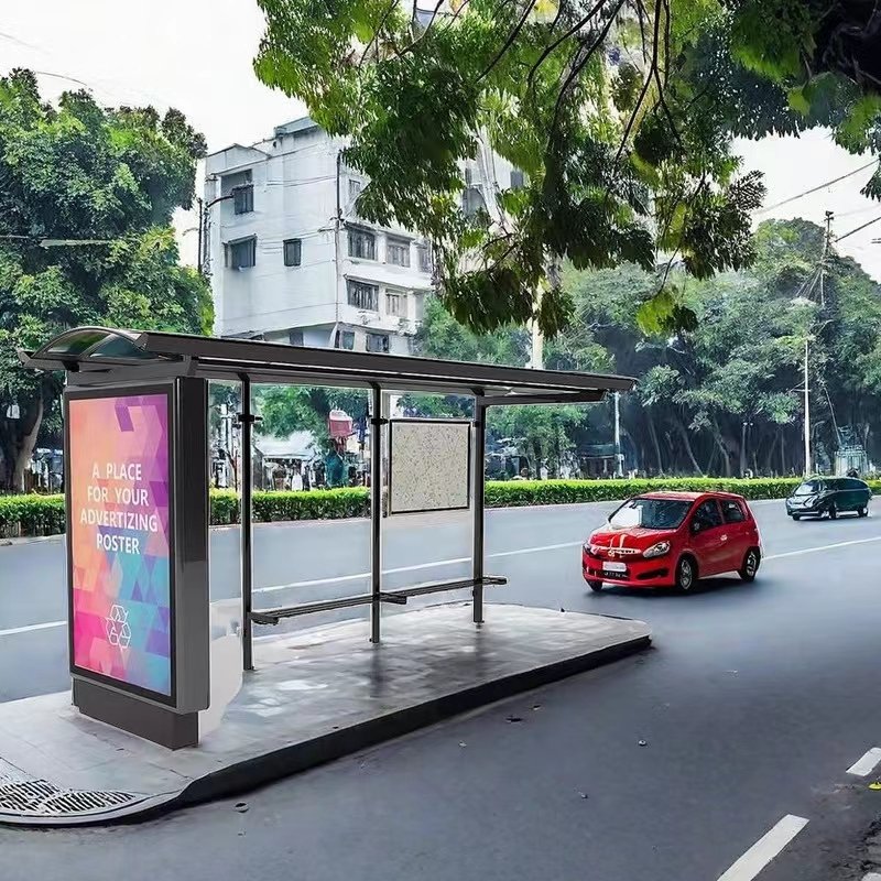 Modern Urban Smart Bus Stop Solar Seats Can Be Recharged
