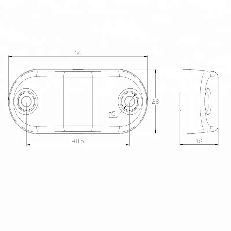 2 High Quality Piranha LED 2.5 Inch Oval 2 Piranha LED Truck Trailer Clearance Lamp Side Marker Lights IP67