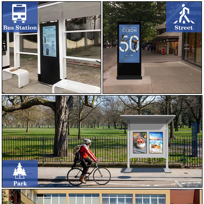 32 43 49 55 65 Inch Android Touch Screen Outdoor Digital Signage Face Recognition Camera Lcd Advertising Kiosk With Wheels