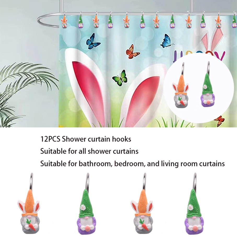 Factory Wholesale and Retail Resin Metal Easter Spring Rabbit Curtain Hook Ring