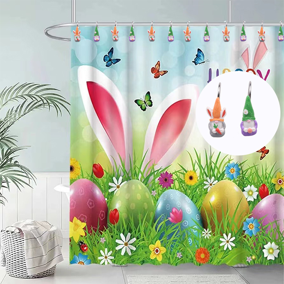 Factory Wholesale and Retail Resin Metal Easter Spring Rabbit Curtain Hook Ring