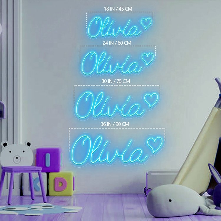 Wholesaler Custom Name Light Table Sign Light Wall Mounted Led Light up Sign Small Medium Big Sign for Decoration