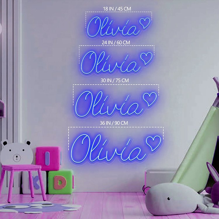 Wholesaler Custom Name Light Table Sign Light Wall Mounted Led Light up Sign Small Medium Big Sign for Decoration
