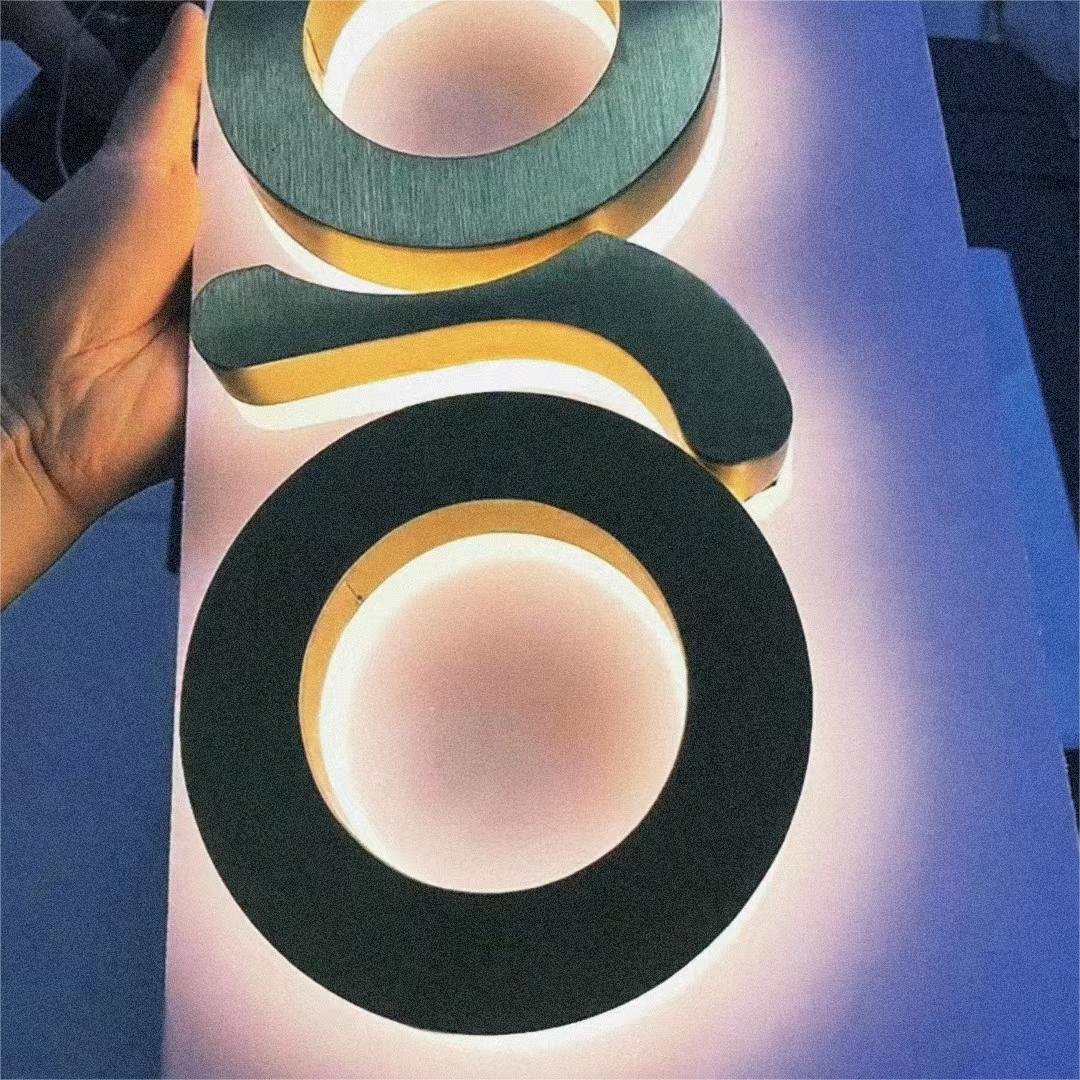Customized Architectural Commercial 3D Backlit Letters Outdoor Commercial Letters LED Stainless Steel Acrylic Signage