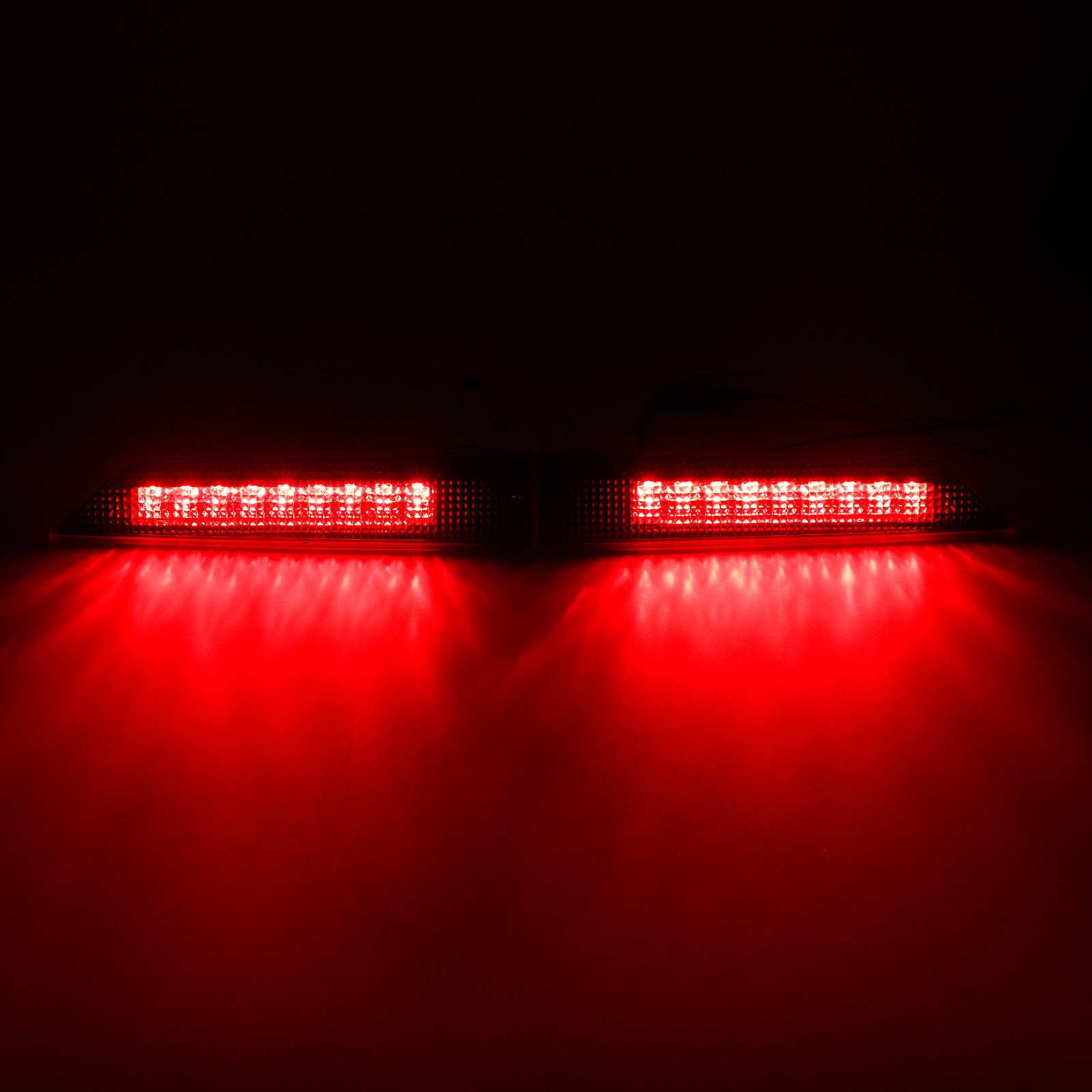 Ailead Twin Rear Doors Van/Minibus Red/Smoke Plaid Lens LED Third Brake Lights High Mount 3rd Tail Brake Lamp for Ford Transit