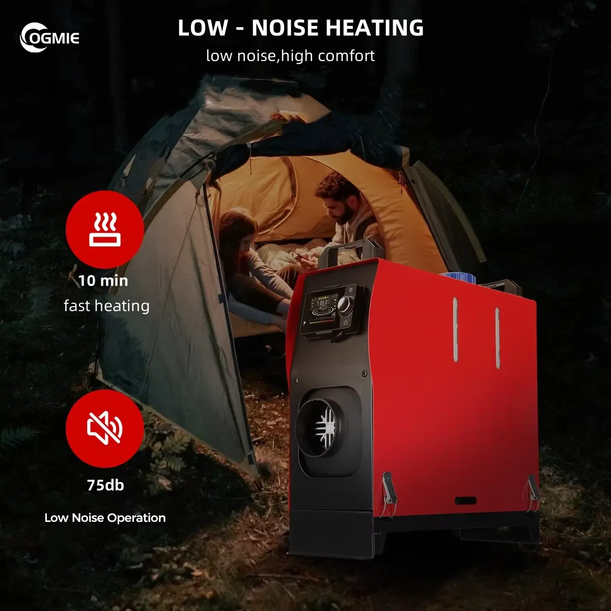 OGMIE New 5KW 8KW Truck Cabin Diesel Air Parking Heater 12V 24V 220V Caravan Diesel Heater Campers VW Truck RV Bus Car Boats Fan