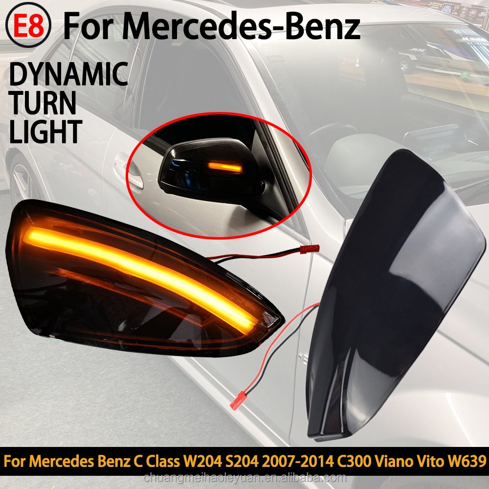 LED Dynamic Turn Signal Light For Mercedes Benz C Class W204 S204 07-14 Viano Vito W639 ML W164 Side Mirror Indicator