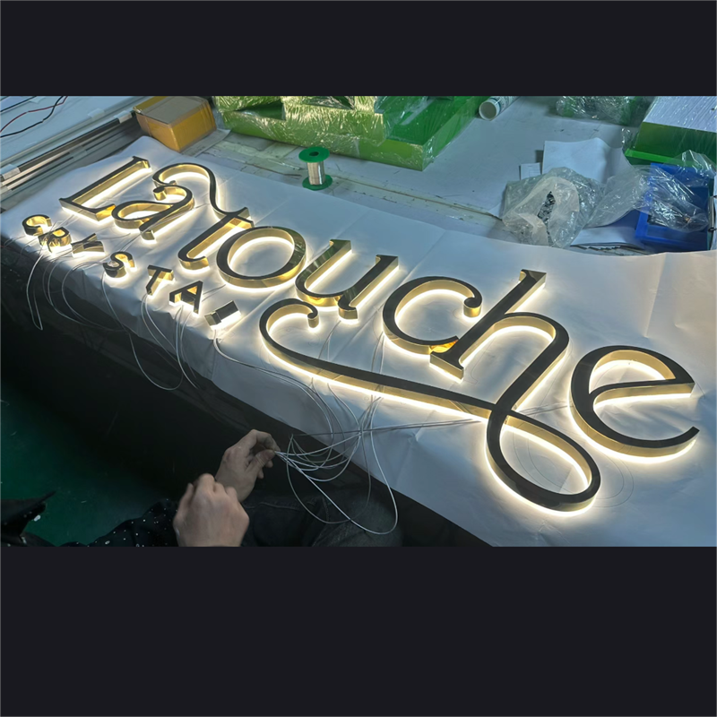 3d Custom Led Logo Sign Stainless Steel Channel Letter Lighted Outdoor Business Sign for Shop