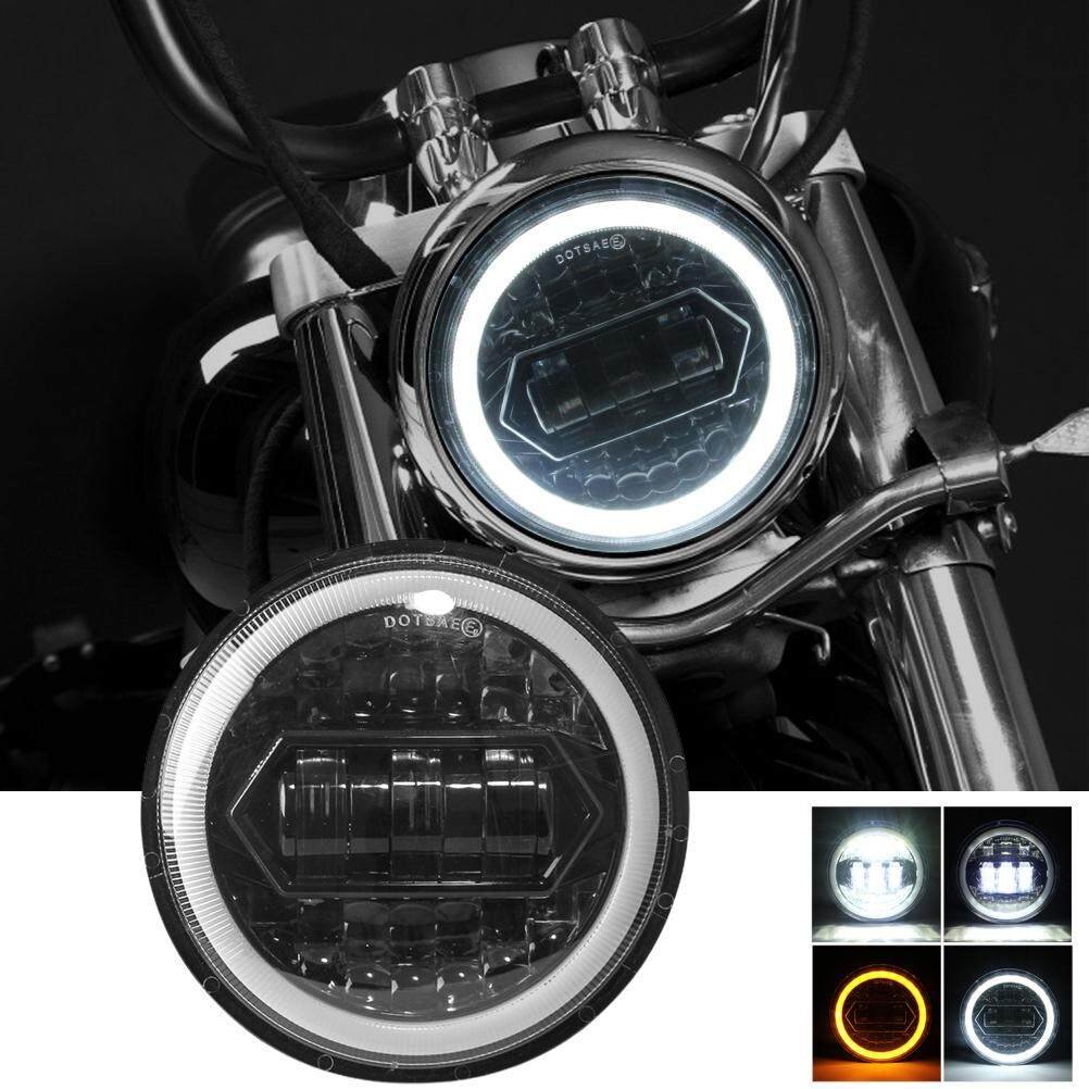 FDN New Jeep Motorcycle Work Lights Angel Eye 5.75inch Round Led Headlight for off Road Wrangler JL JK Accesorios Para Motos