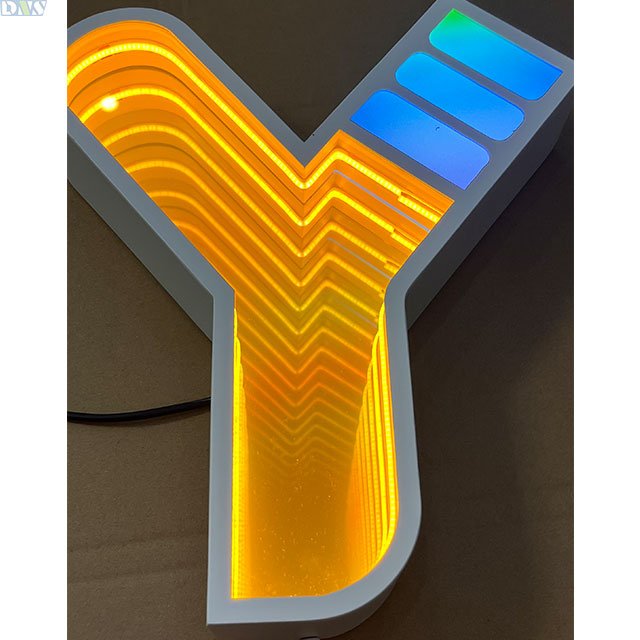 Custom Colorful Multicolor Neon Infinity Wall Mirror Abyss Mirror 3d Led Infinity Mirror Sign Building Signage