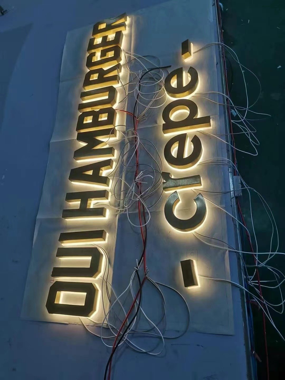 Custom Wireless Conductive Acrylic LED Lighting Logo Window Illuminated Signs Business Advertising Light up Letter Lights