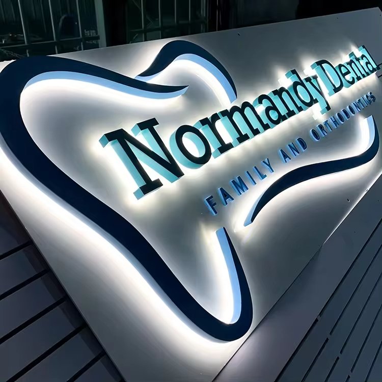 3d Letter Led Backlit Signage Sign Board Led Light Custom Building Sign Custom Wall 3d logo Shop Sign Outdoor