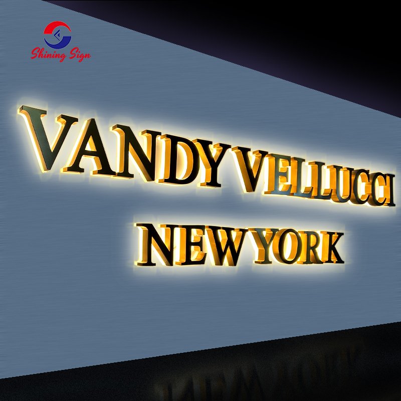 3d Letter Led Backlit Signage Sign Board Led Light Custom Building Sign Custom Wall 3d logo Shop Sign Outdoor