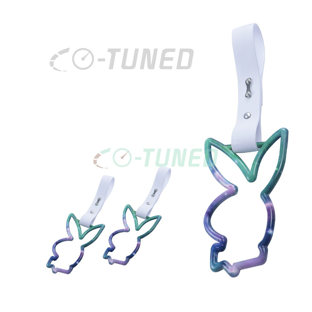Universal JDM Starry Sky Color Galaxy Bunny Shape Tsurikawa Ring Animal Train Bus Handle Hand Drift Charm Strap for Warning Tag