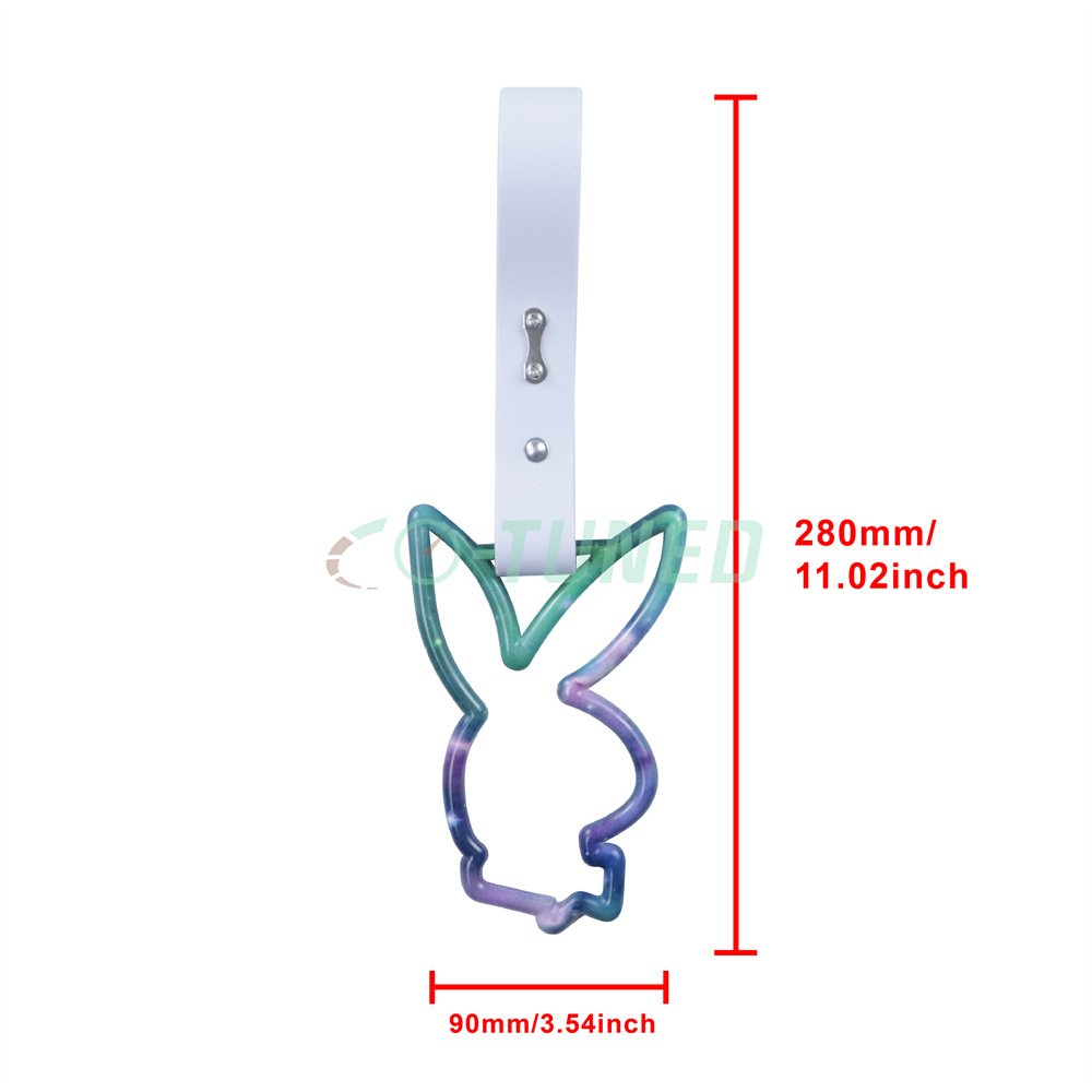 Universal JDM Starry Sky Color Galaxy Bunny Shape Tsurikawa Ring Animal Train Bus Handle Hand Drift Charm Strap for Warning Tag