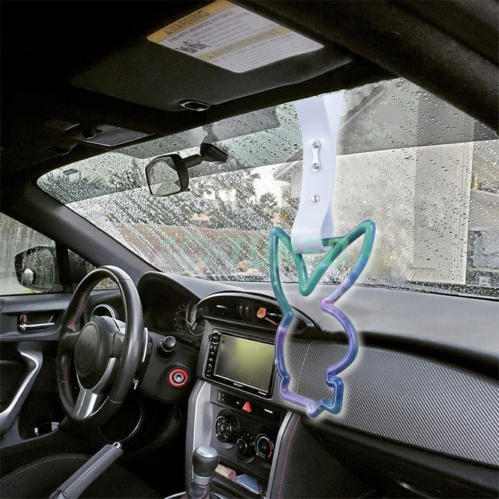 Universal JDM Starry Sky Color Galaxy Bunny Shape Tsurikawa Ring Animal Train Bus Handle Hand Drift Charm Strap for Warning Tag