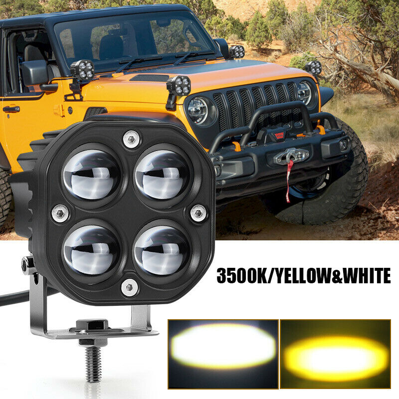 3 Inch 40W LED Work Light 4D 12V 24V White Yellow Fog Lamp Car Styling Auxiliary Driving Lamp for Motorcycle Truck Car SUV ATV
