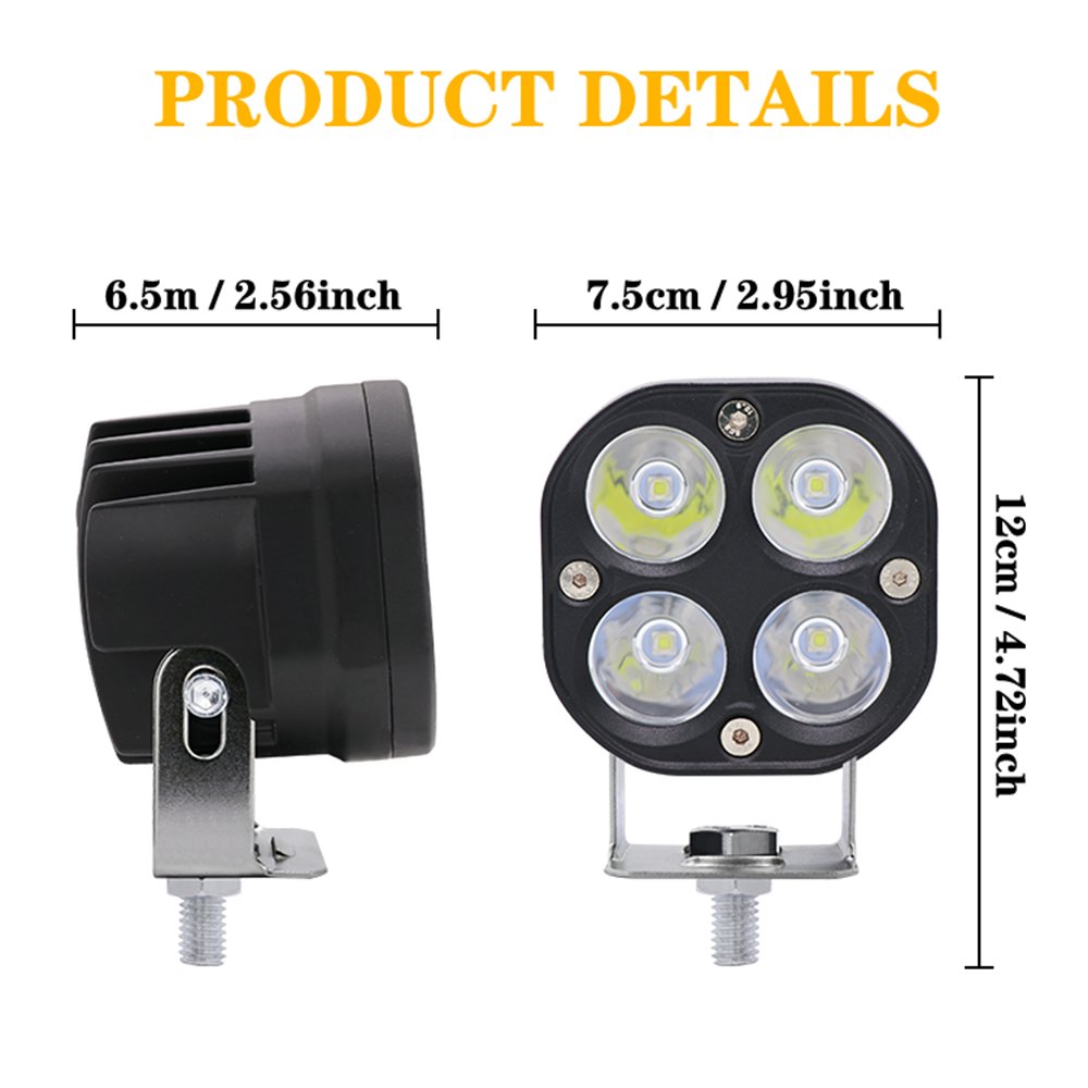 Super Bright 3 Inch 2 In 1 White Amber Wide View LED Work Fog Projector Light For Car SUV Bus Truck Offroad Motorcycle 12V24V