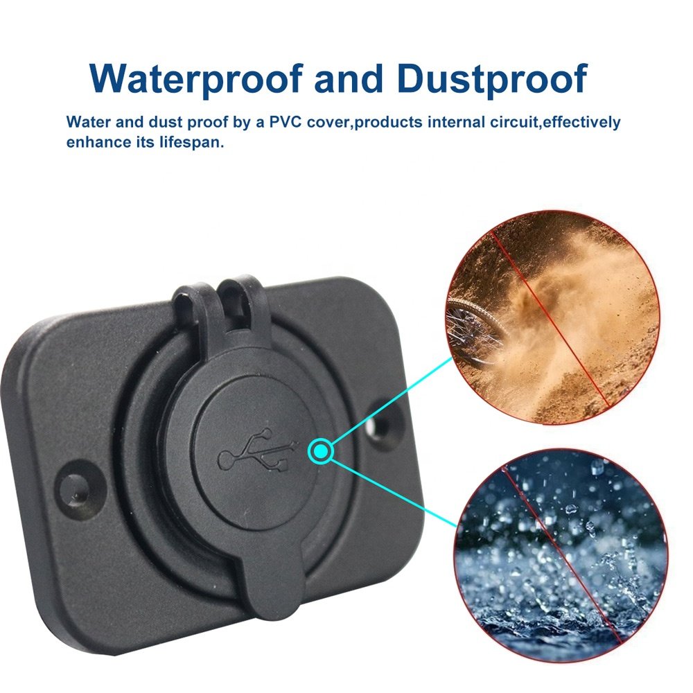 MX 12-24 Volt Waterproof Power Outlet Dual USB 4.2A Socket Charger For Car Boat Motorcycle Bus