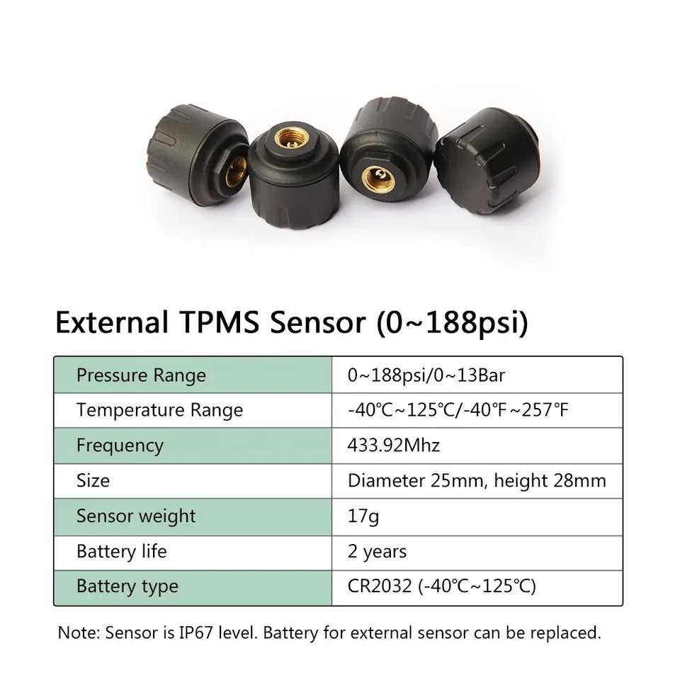 Real Time Truck Tyre Sensor Internal TPMS for Truck 14psi to 800psi GPS 22 Wheels Receiver