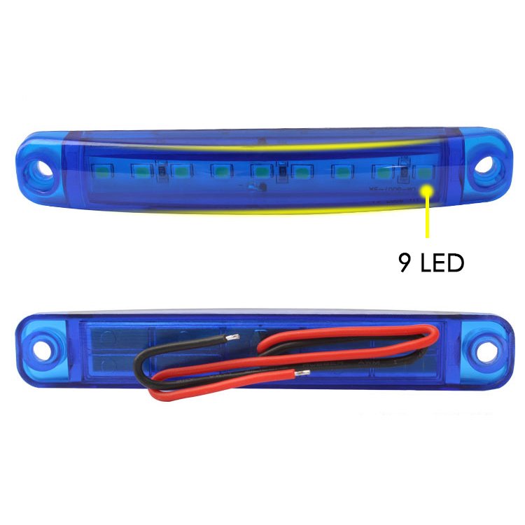 9 LED Waterproof Side Warning Light Multicolor Truck Trailer Bus Van Lorry Width Lamp Signal Marker Bulb Lamp 12V 24V