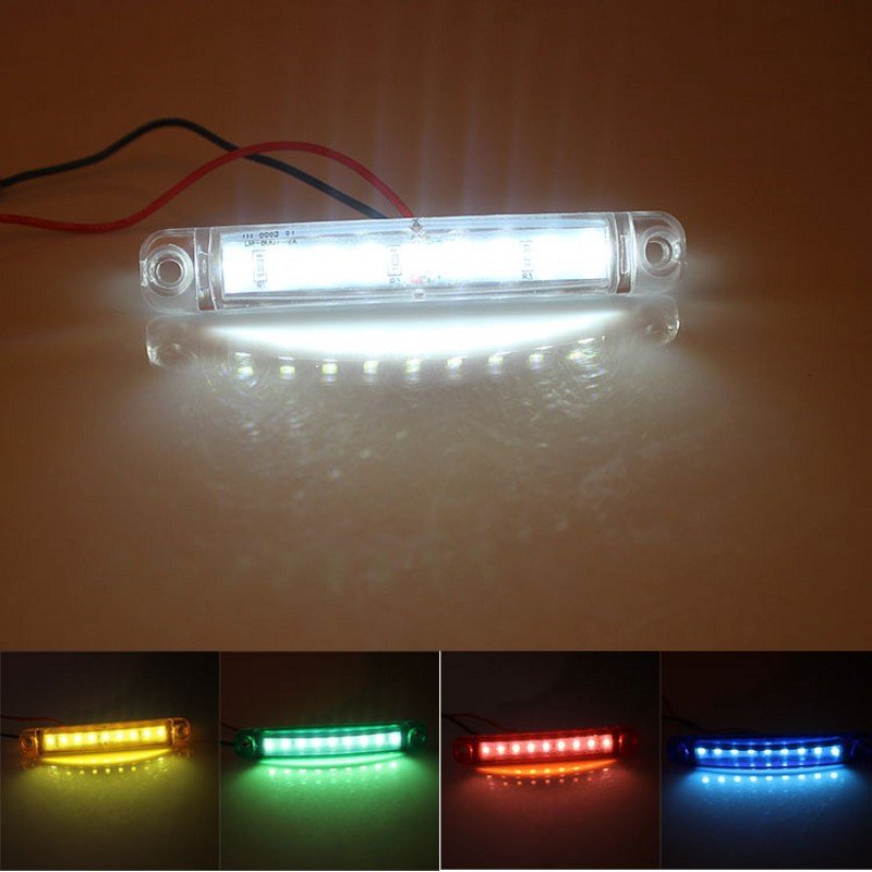 9 LED Waterproof Side Warning Light Multicolor Truck Trailer Bus Van Lorry Width Lamp Signal Marker Bulb Lamp 12V 24V