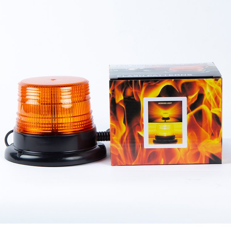 12V 24V Amber 18 LEDs Warning Safety Flashing Rotating Beacon Lights for Vehicle Forklift Truck Tractor Car Bus
