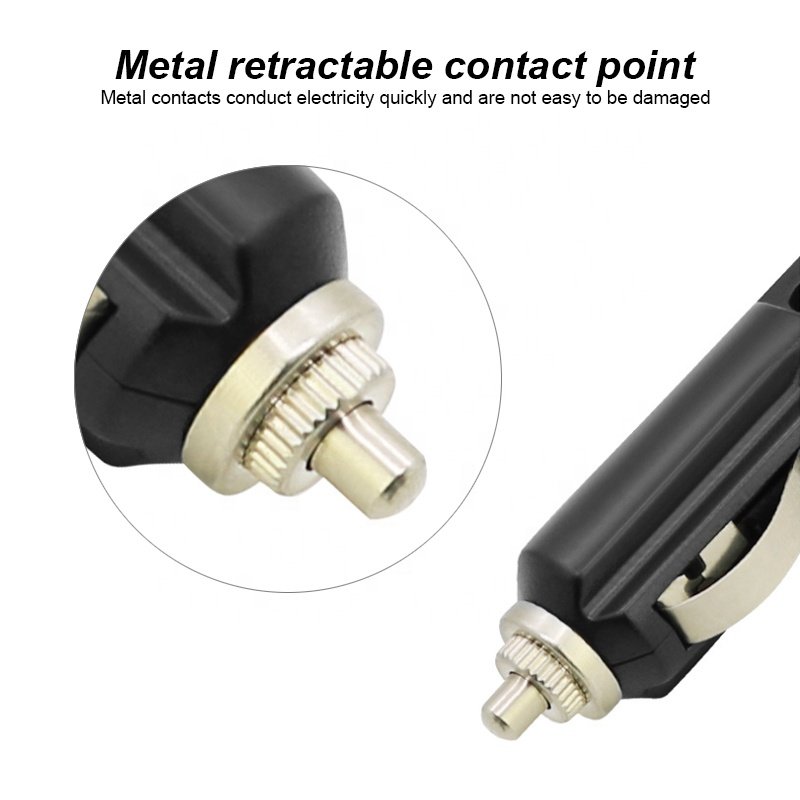 Cigarette Lighter Plug 12V Cigarette Lighter Car Charger with LED Light Switch DC Battery Connectors