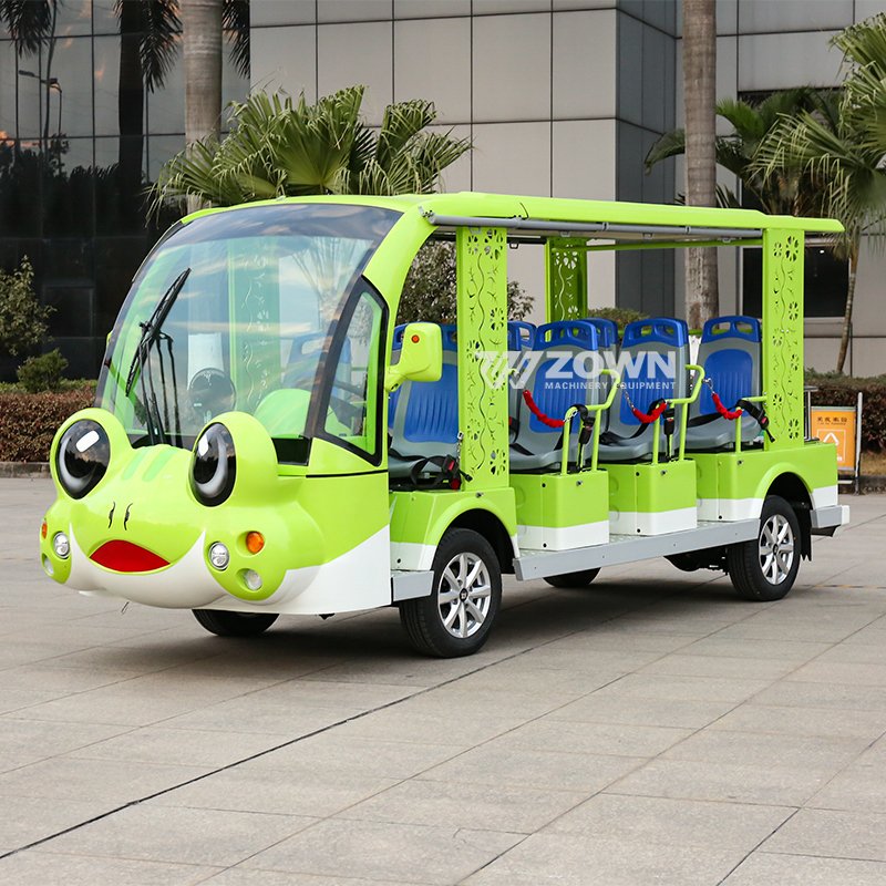 Little Frog Cartoon Bus 17 Seater City Center Playground Tourist Sightseeing Bus for Adult and Kids with Motor