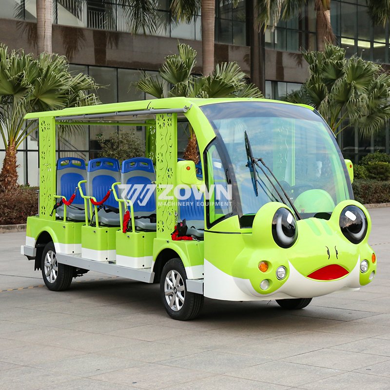 Little Frog Cartoon Bus 17 Seater City Center Playground Tourist Sightseeing Bus for Adult and Kids with Motor