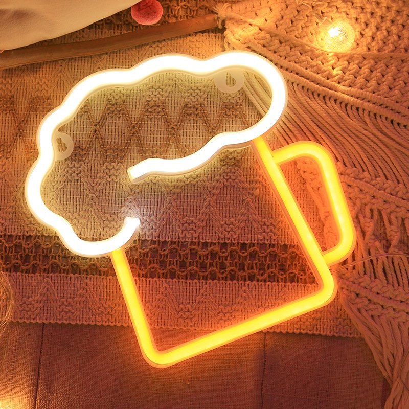 LED Art Wall Decoration AA Battery Powered LED Neon Sign USB Night Light Birthday Christmas Wedding Decoration Holiday Lighting