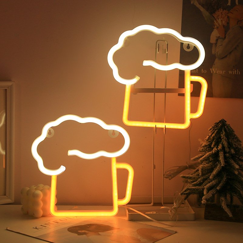 LED Art Wall Decoration AA Battery Powered LED Neon Sign USB Night Light Birthday Christmas Wedding Decoration Holiday Lighting