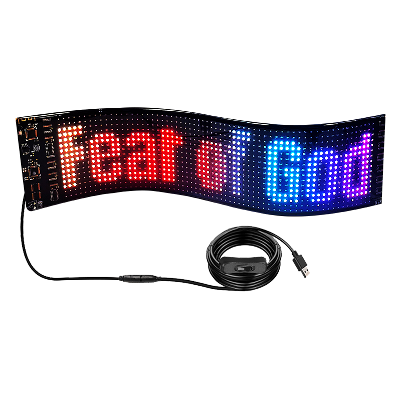 LED Light Signs for Car Smart APP Programmable Flexible LED Sign Blue Tooth APP Control Custom Text Patterns, Animations Display