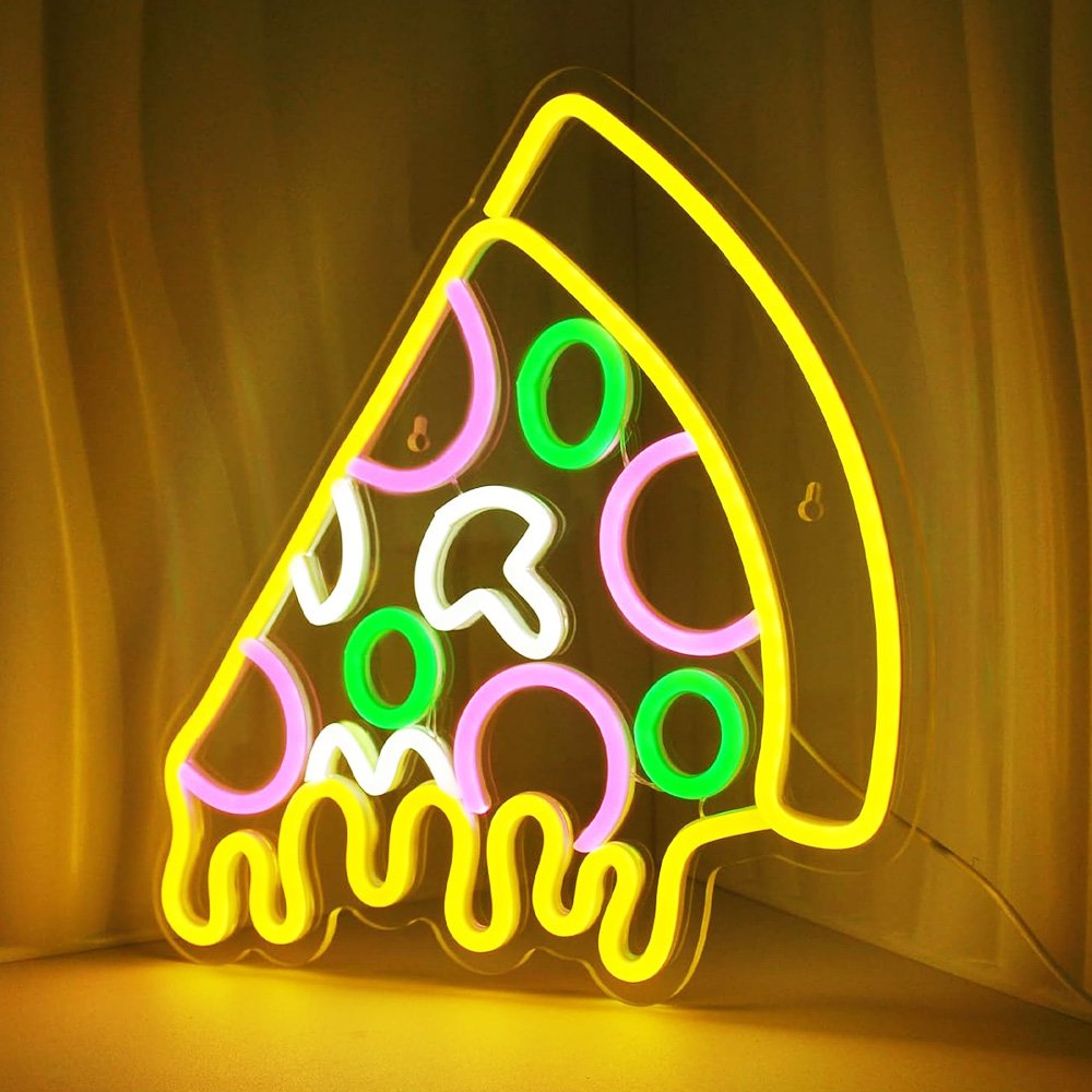 Wholesale Pizza Neon Sign Light Restaurant Shop Decoration Acrylic Customized Logo UV Printing Neon Sign