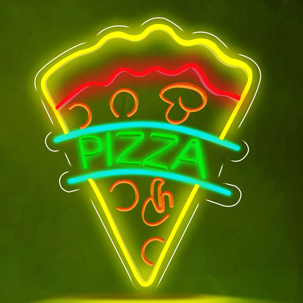 Wholesale Pizza Neon Sign Light Restaurant Shop Decoration Acrylic Customized Logo UV Printing Neon Sign