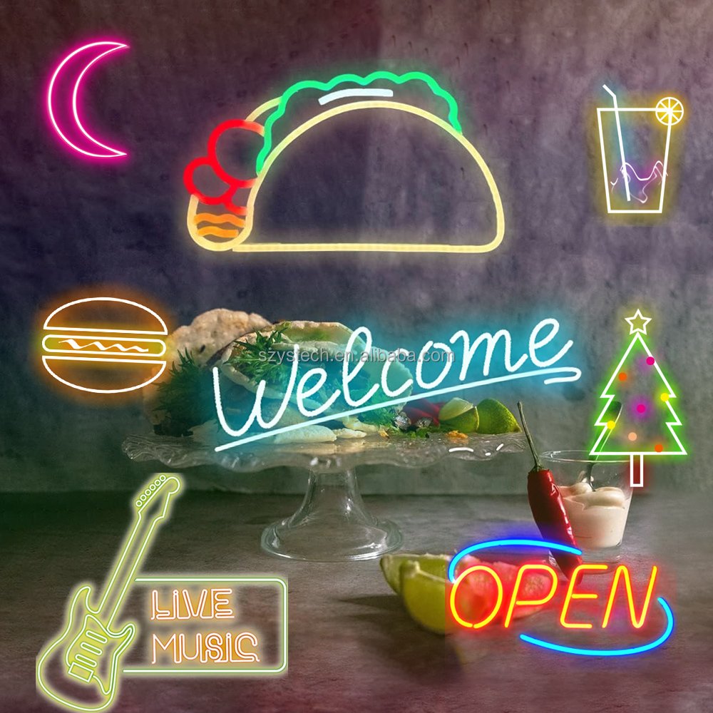 Wholesale Pizza Neon Sign Light Restaurant Shop Decoration Acrylic Customized Logo UV Printing Neon Sign