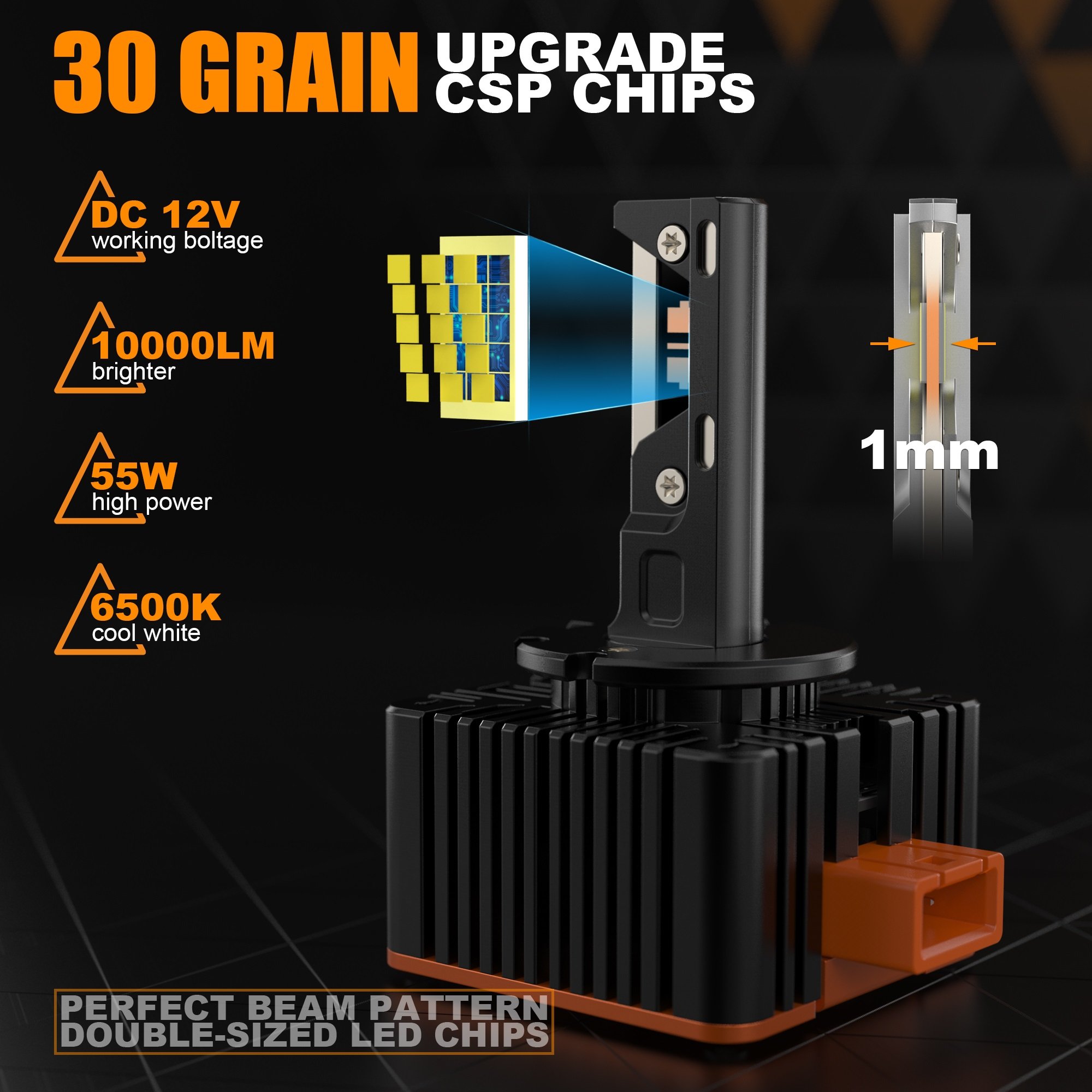 OEM Factory D30 Upgraded CSP Chips 9-32v 110w 11000 Lumen 6500K D2s D3s D4s D1s Led Bulb for Automotive