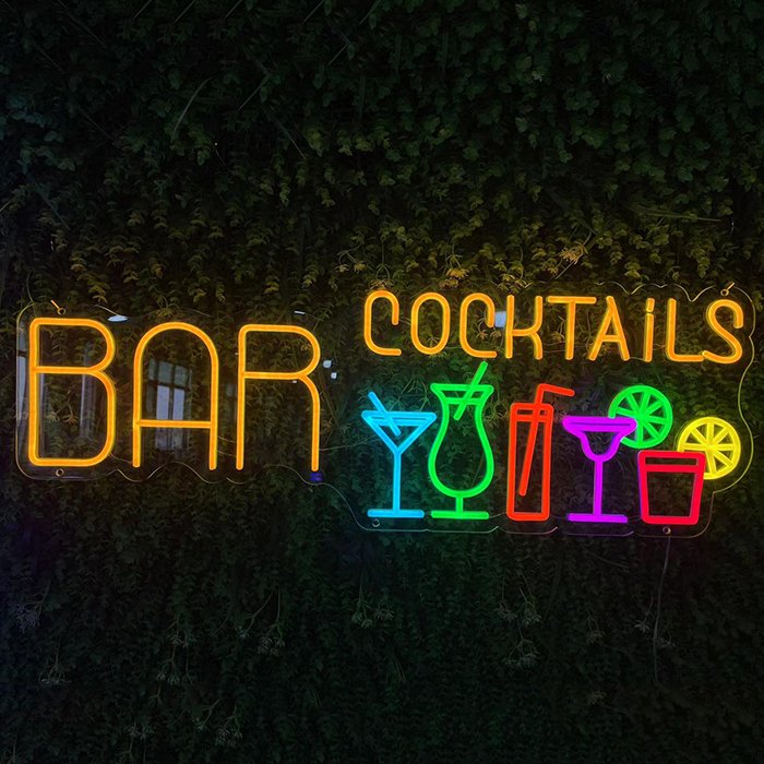 Custom 3D Acrylic Round Single Coffee Shop Pizza Letters Neon Sign Ice Cream and Restaurant Neon Box Sign