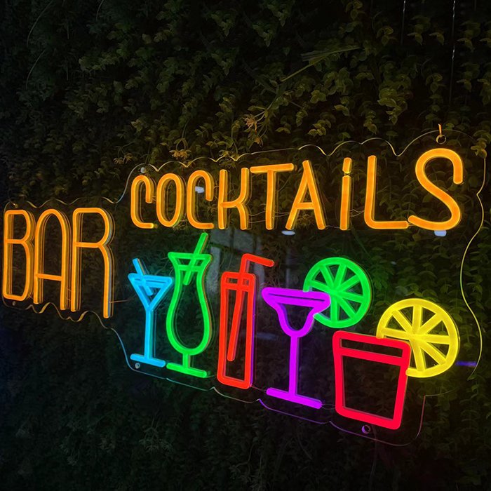 Custom 3D Acrylic Round Single Coffee Shop Pizza Letters Neon Sign Ice Cream and Restaurant Neon Box Sign