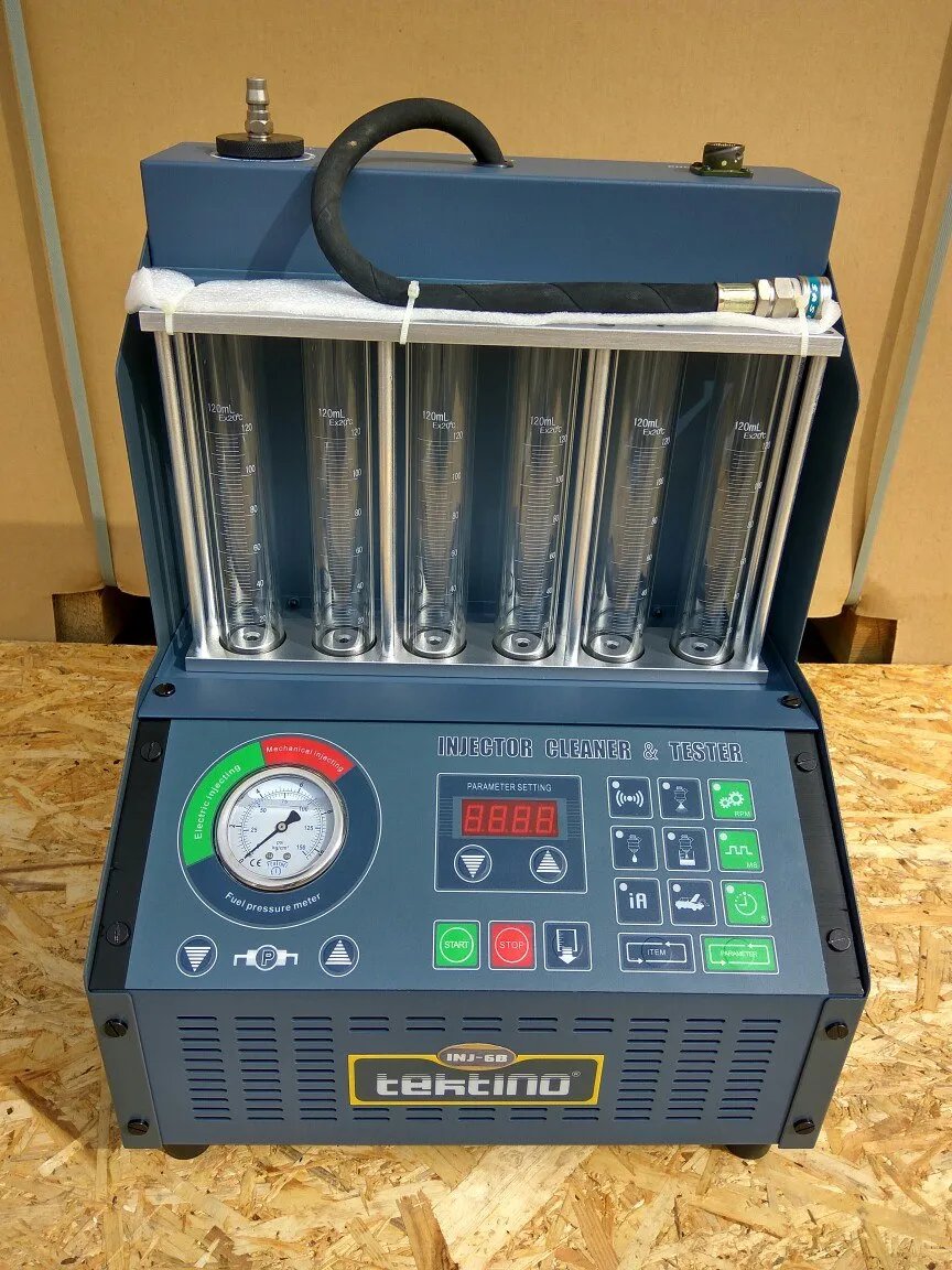 220V 110V Auto Fuel Injector Cleaner for Tektino INJ-6B Engine Carbon Tester 6 Jars Car Fuel Injector Testing Machine 6 Cylinder