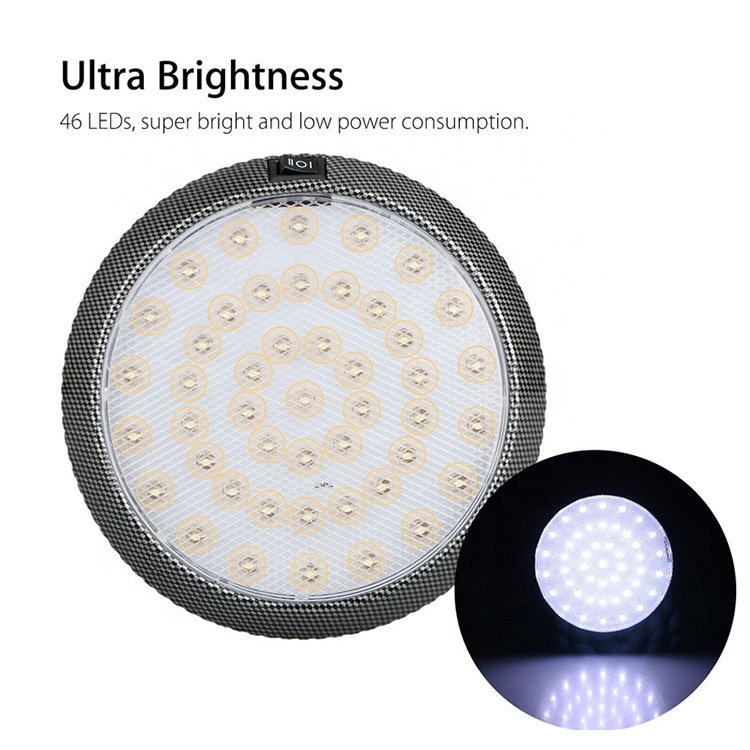 12V 46 LED Night Light Universal Auto Dome Roof Ceiling Interior Reading Lamp Premium Automotive Accessories for Car Lighting